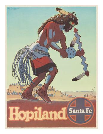 Santa Fe American Railroad Vintage Travel Giclee Canvas Print 20x26